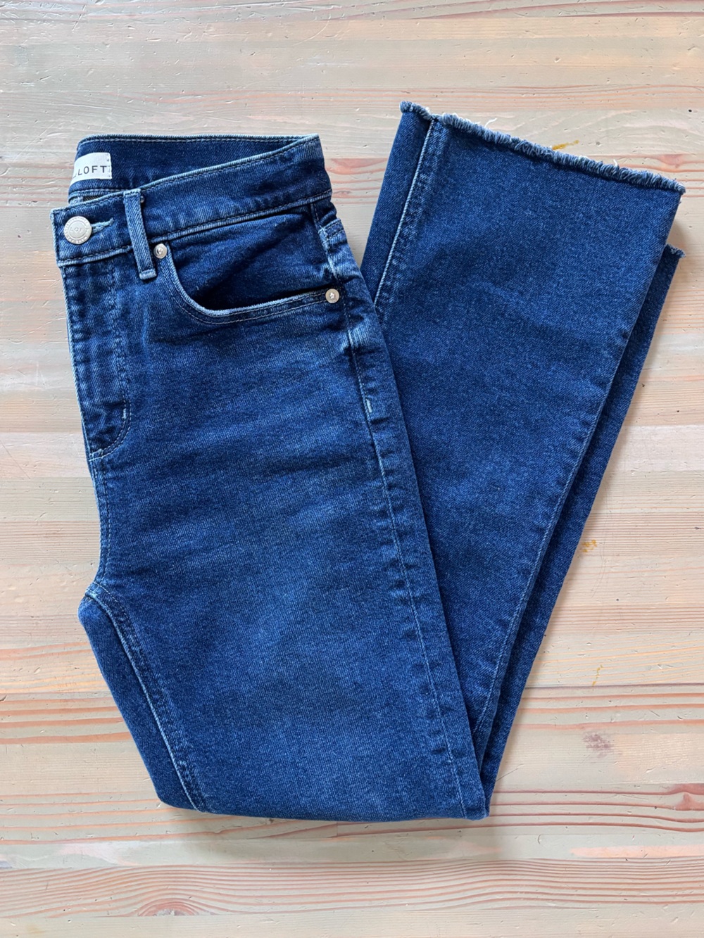 LOFT High Waist Kick Crop Flare Jeans - Size: 25/26